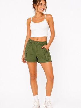 Wild Fable Olive Green Cargo Utility Shorts Womens Small